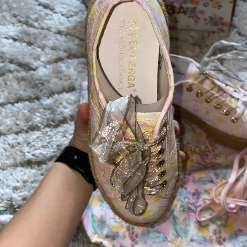 Superga x LoveShackFancy size 6 USA 36 Euro Perky Peach Platform - Picture 5 of 5